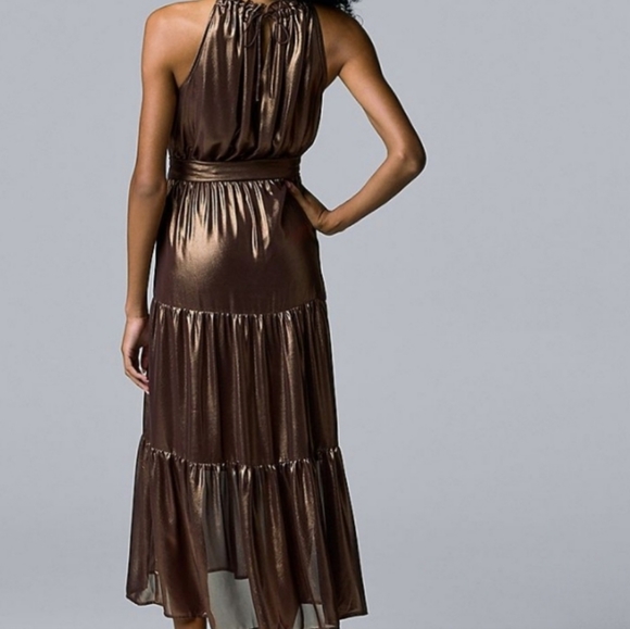 Black Halter Tiered Dress - Picture 3 of 4